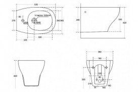 Биде Galassia Eden подвесное с отверстием под смеситель с переливом белый 7216