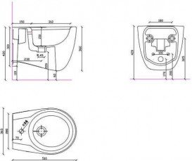 Биде Galassia Ergo подвесное с отверстием под смеситель с переливом белый 7110