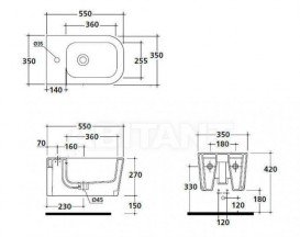 Біде Galassia Meg11 підвісне з отвором під змішувач з переливом білий 5412