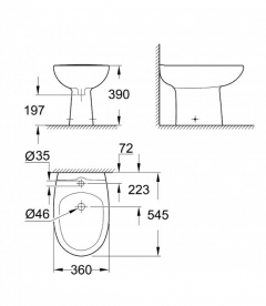 Биде напольное Grohe Bau Ceramic альпин-белый 39432000