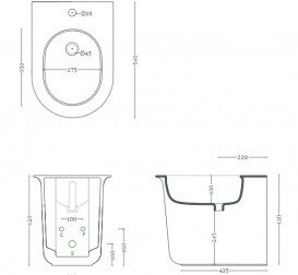 Биде напольное ArtCeram Chic 38х53 см керамика белый CHB002 01;00