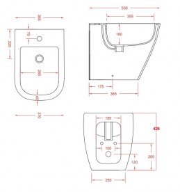 Біде підлогове ArtCeram Faster 37х53 см чорний глянсовий FSB002 03; 00
