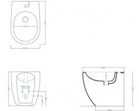 Біде підлогове ArtCeram File 2.0 37х53 см кераміка світло-коричневий FLB002 40;00
