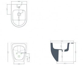 Біде для підлоги ArtCeram Monet 36х52 см кераміка білий матовий MNB002 05;00