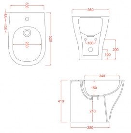Биде напольное ArtCeram Ten 36х52 см керамика серо-синий (denim) TEB001 37;00