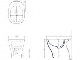 Біде для підлоги ArtCeram Ten 36х52 см кераміка білий TEB003 01;00