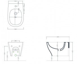 Биде подвесное ArtCeram Ten 36х52 см керамика коричневый TEB004 39;00