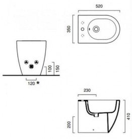 Біде підлогове Catalano Sfera 35х52 см кераміка чорний глянсовий 1BIC52NE