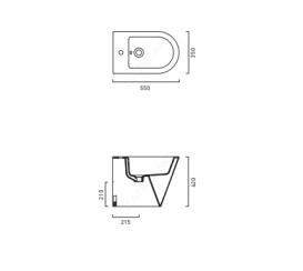 Биде напольное Catalano Zero 55х35 см 1 отверстие под смеситель цвет белый 1BI5500