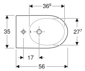 Біде підлогове Geberit iCon 35х56 см сантехнічний фарфор білий матовий 502.384.JT.1