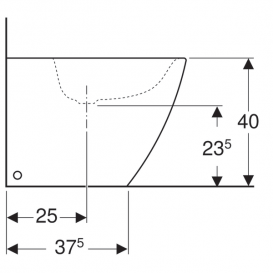 Біде підлогове Geberit iCon приставне до стіни закрита форма санфарфор білий 234050000