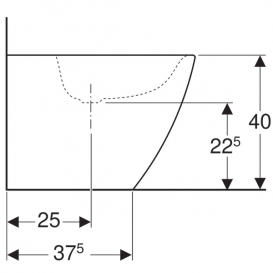 Біде підлогове Geberit iCon Square приставне до стіни закрита форма санфарфор білий 231950000