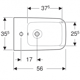 Біде підлогове Geberit iCon Square приставне до стіни закрита форма санфарфор білий 231950000