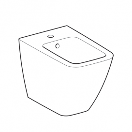 Біде підлогове Geberit iCon Square приставне до стіни закрита форма санфарфор білий 231950000