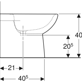 Біде для підлоги Geberit Selnova 35х53 см сантехнічний фарфор білий 500.289.01.7