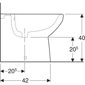 Біде для підлоги Geberit Selnova Square 35х53 см сантехнічний фарфор білий 500.483.01.7