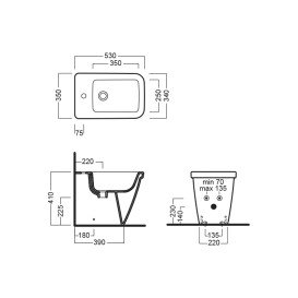 Біде для підлоги Hatria Erika Pro Q 53х35 см санітарний фарфор білий 00YXHU01