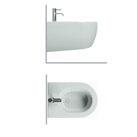 Биде подвесное Hatria Fusion 48,5х35,5 см керамика белый A0Y0U602