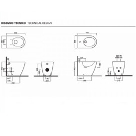 Біде підлогове Hatria Fusion 54х35 см кераміка білий 01Y0U601