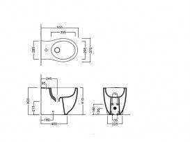 Биде напольное Hatria LE FIABE 370x555 Y1DZ01