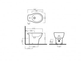 Биде напольное Hatria Nido 35.5х55.5 см белый YXBU01