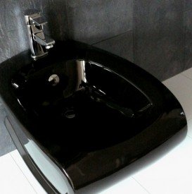 Биде напольное Hidra Hi-Line 38х54,5 см санфаянс черный глянцевый HI14 009 nero lucido