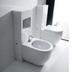 Біде підлогове Kerasan Flo з 1 отвором в комплекті з кріпленням білий матовий 312030