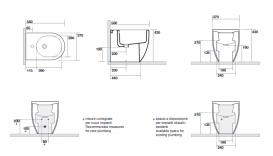 Біде підлогове Kerasan Flo з 1 отвором в комплекті з кріпленням білий матовий 312230