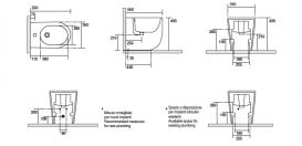 Біде підлогове Kerasan Nolita з кріпленням WB5N чорне матове +532031