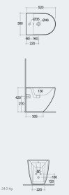 Биде напольное Kludi Resa D 38х52 см керамика белый матовый 24BIB0143