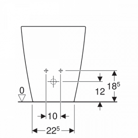 Биде напольное приставное Geberit Smyle Square 35х54 см фарфор белый 500.841.00.1