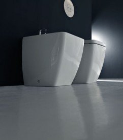 Біде підлогове приставне Kerasan Ego з 1 отвором в комплекті з кріпленням білий 322101