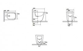 Біде підлогове приставне Kerasan Tribeca з кріпленням WB5N білий 512001