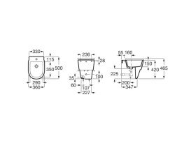 Біде підлогове Roca Tura 36х50 см сантехнічна кераміка Supraglaze білий A357697S00