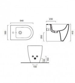 Біде напольное Сatalano Sfera кераміка білий матовий 1BIS54RBM