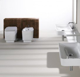 Біде підлогове Simas Flow 35,5х49,5 см фаянс білий FL 62