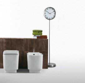 Біде підлогове Simas Flow 35,5х49,5 см фаянс білий FL 62