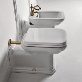 Біде підлогове подовжене Kerasan Waldorf чаша прямокутна білий / бронза 4120K3