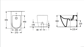 Біде для підлоги Villeroy & Boch Subway 3.0 37х60 см санітарна кераміка CeramicPlus кам'яний білий 447100RW