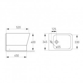 Биде напольное Volle Leon Rey 34,5х52 см керамика белый 13-11-855