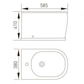 Биде напольное Volle Puerta 58.5х38 см с отверстием под смеситель керамика цвет белый 13-16-078