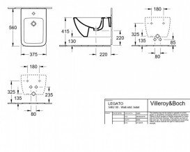 Біде підвісне Villeroy & Boch Legato 54620001