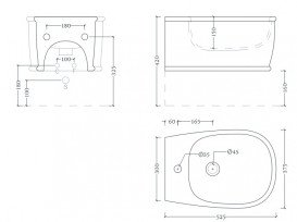 Біде підвісне ArtCeram Atelier 37,5 х52, 5 см кераміка білий матовий ATB001 05;00