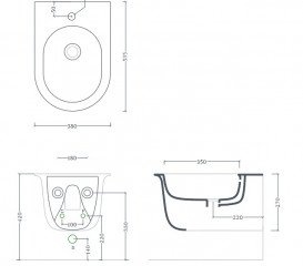 Біде підвісне ArtCeram Chic 38х53,5 см кераміка menta CHB001 95;00