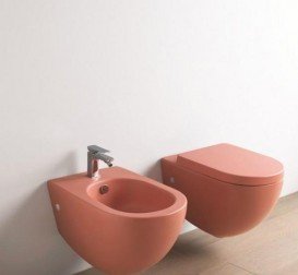 Биде подвесное ArtCeram File 2.0 36х52 см санфарфор красный коралл FLB001 14;00