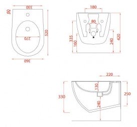 Біде підвісне ArtCeram File 2.0 36х52 см санфарфор синій FLB001 16; 00