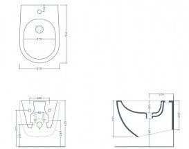 Біде підвісне ArtCeram File 2.0 37х53 см кераміка коричневий FLB001 39;00