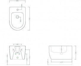 Біде підвісне ArtCeram Monet 36х52 см кераміка білий MNB001 01;00
