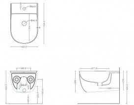 Біде підвісне ArtCeram The One 35х52 см кераміка сірий (grey olive) THB001 15;00
