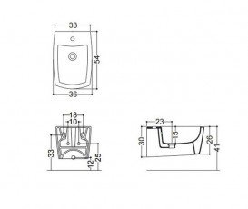 Біде підвісне Axa X-Tre 36х54 см кераміка білий глянцевий 2902001